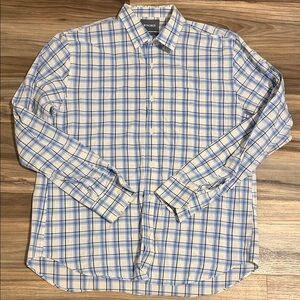 Bonobos Shirt Men XL Blue Plaid Slim Fit 100% Cotton Long Sleeve Button Down
